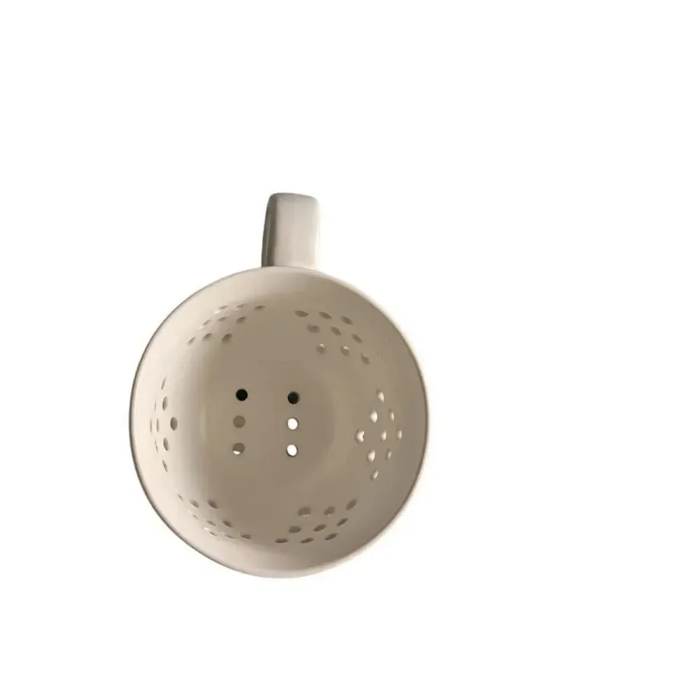 Crate & Barrel Berry Colander Mug Stoneware Strainer Scandinavian Kitchen Decor